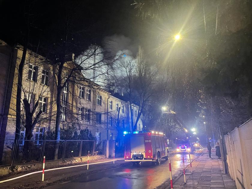 Kolejny pożar dawnego szpitala MSWiA w Kielcach