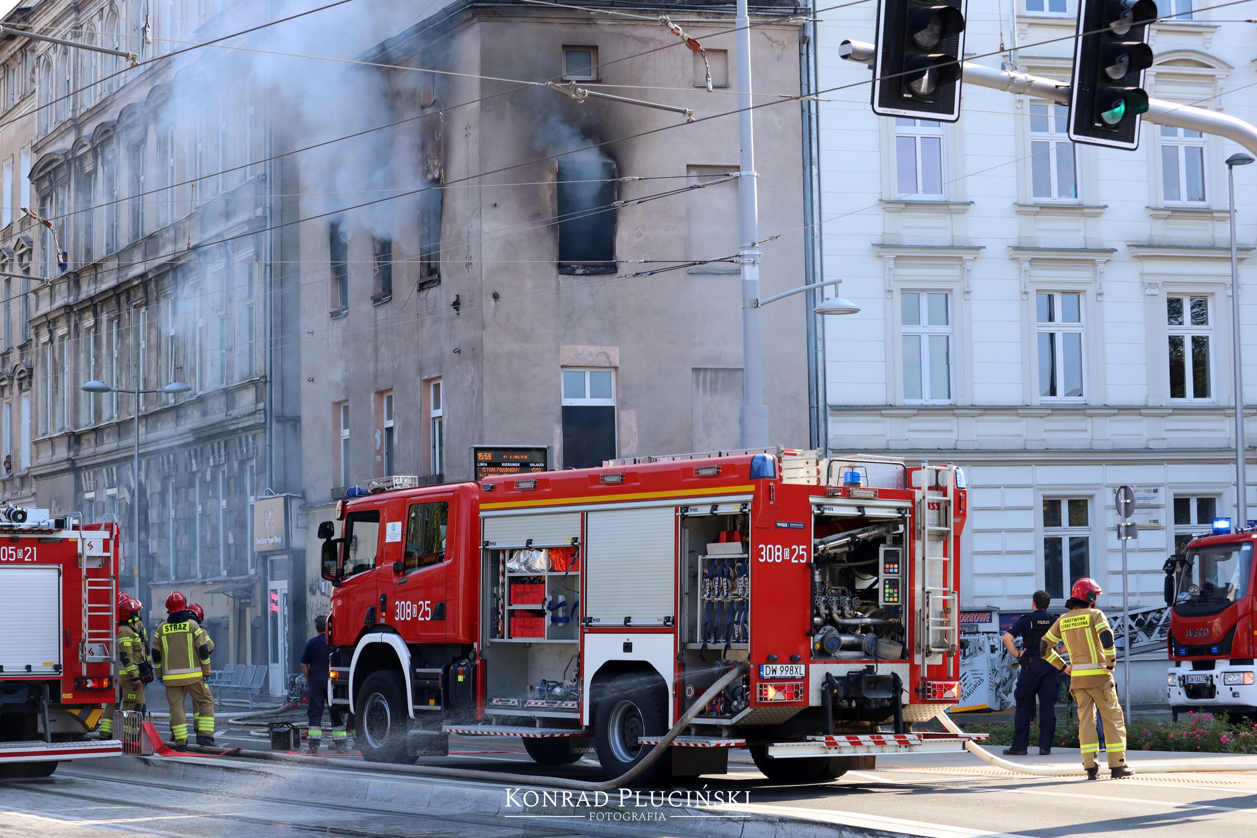 Pożar mieszkania w centrum Wrocławia