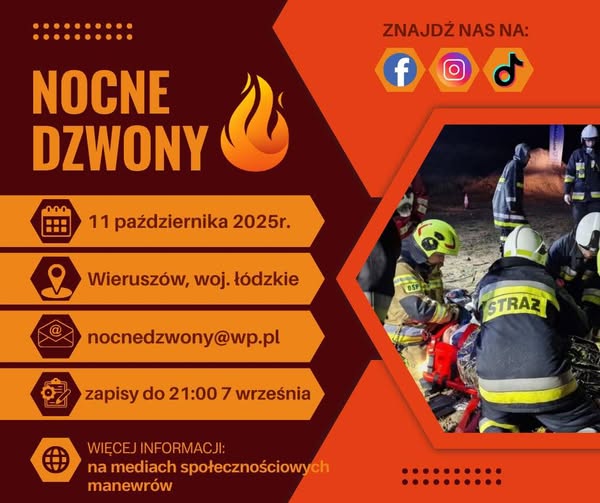 Nocne Dzwony 2025 – strażackie manewry w Wieruszowie