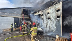 Pożar gospodarstwa w Grójcu Małym. Strażacy ewakuowali około 100 sztuk bydła