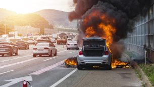 pożar auta, pożar samochodu