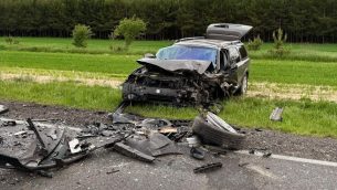 Zderzenie trzech pojazdów na DK63. Trzy osoby poszkodowane.