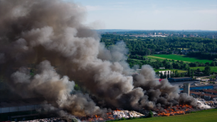 Ogromny pożar składowiska odpadów w Chorzowie. W ogniu stanęło około 400 ton śmieci
